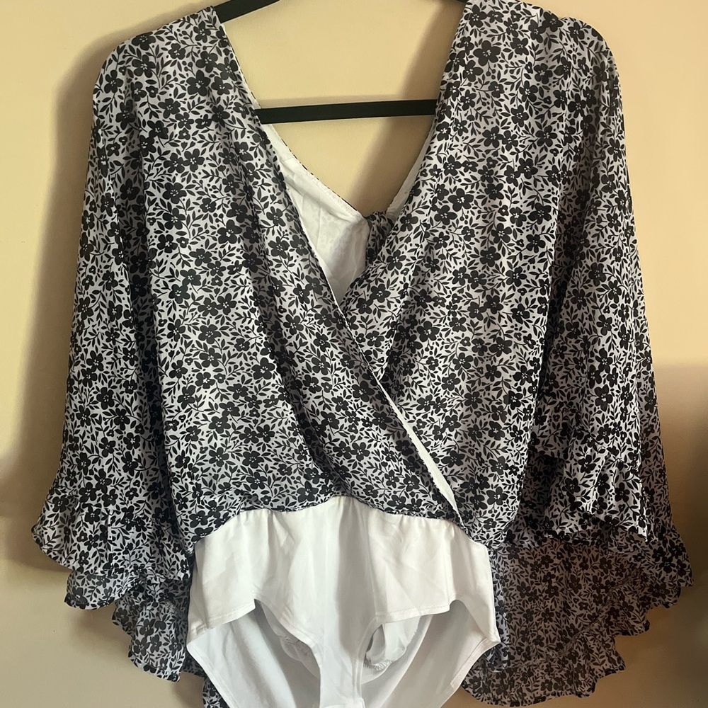 Pink Lilly top with body suit size XL